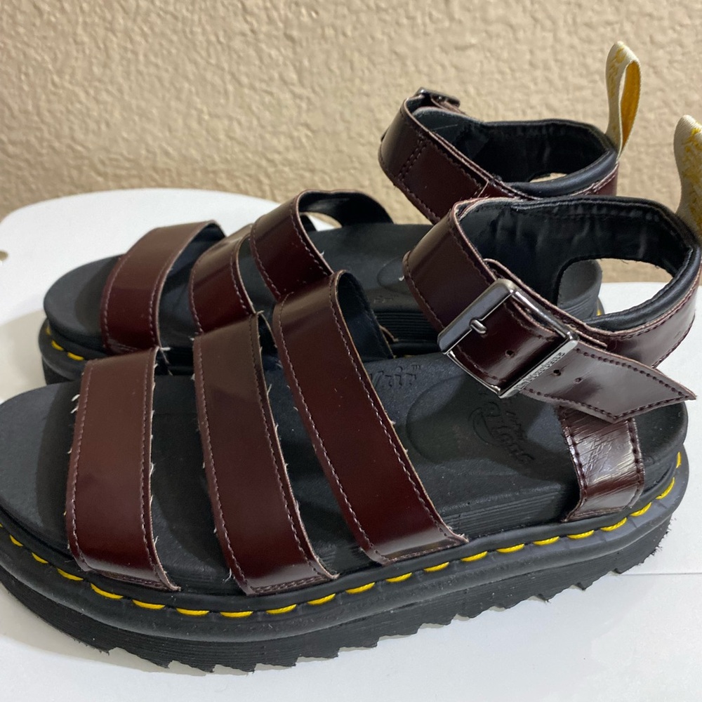 Dr. Martens Vegan Blaire Strap Sandals Cherry